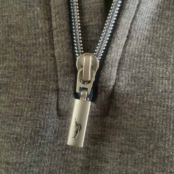 Tommy Bahama 1/4 Zip Pullover Sweatshirt Grey With Blue Detail And Pockets XL - Picture 4 of 8